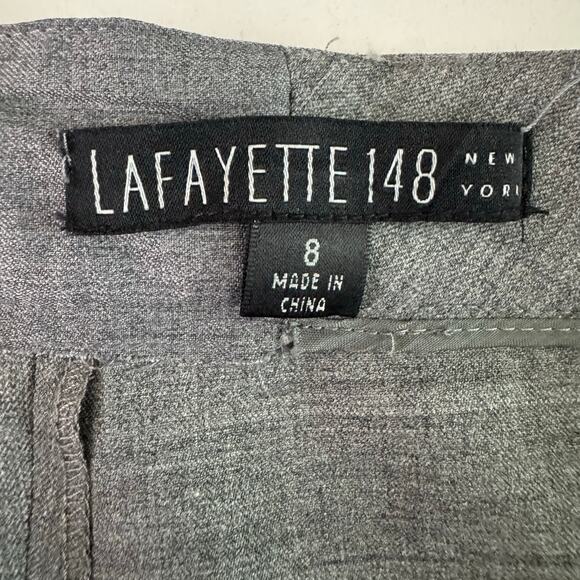 LAFAYETTE 148 Slacks Size 8 Flat Front Straight Leg Lightweight Wool Classic - Picture 9 of 13